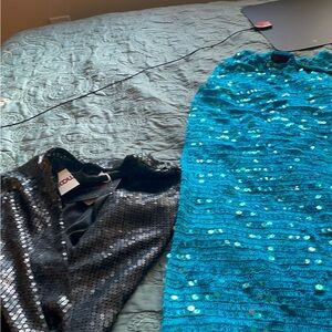 Sequence, blue and black long formal dresses